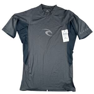 Rip Curl Swimwear UV Tee Performance Fit Mens Large Short Sleeve Black